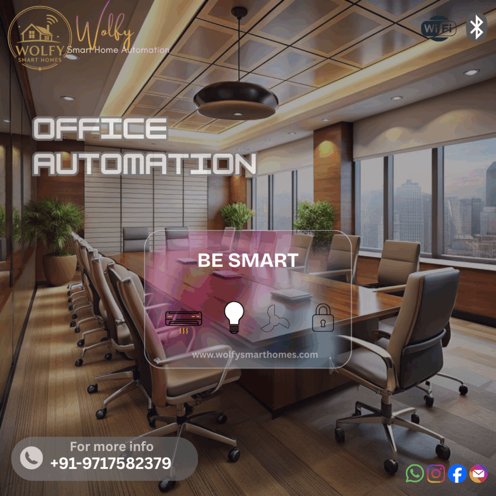 Modern smart office with automated devices