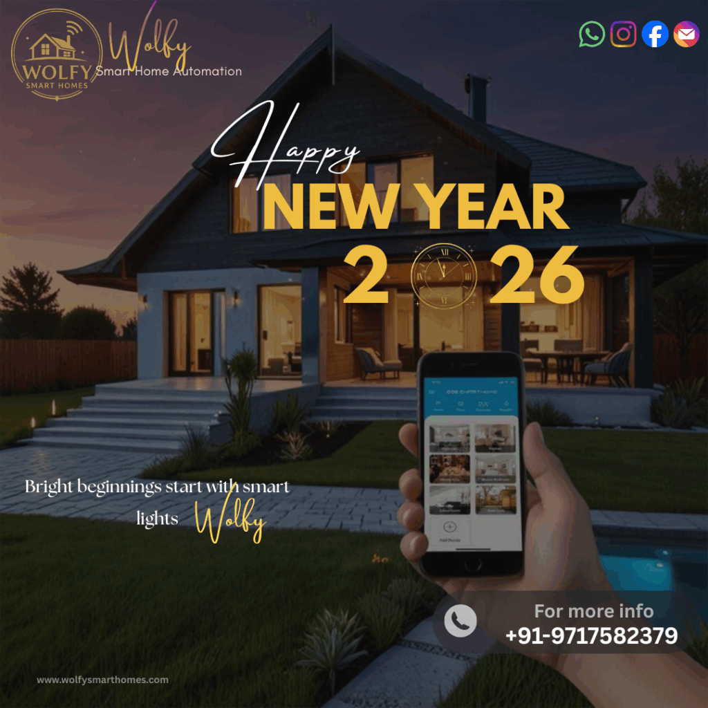 Wolfy smart home innovation in a futuristic living room
