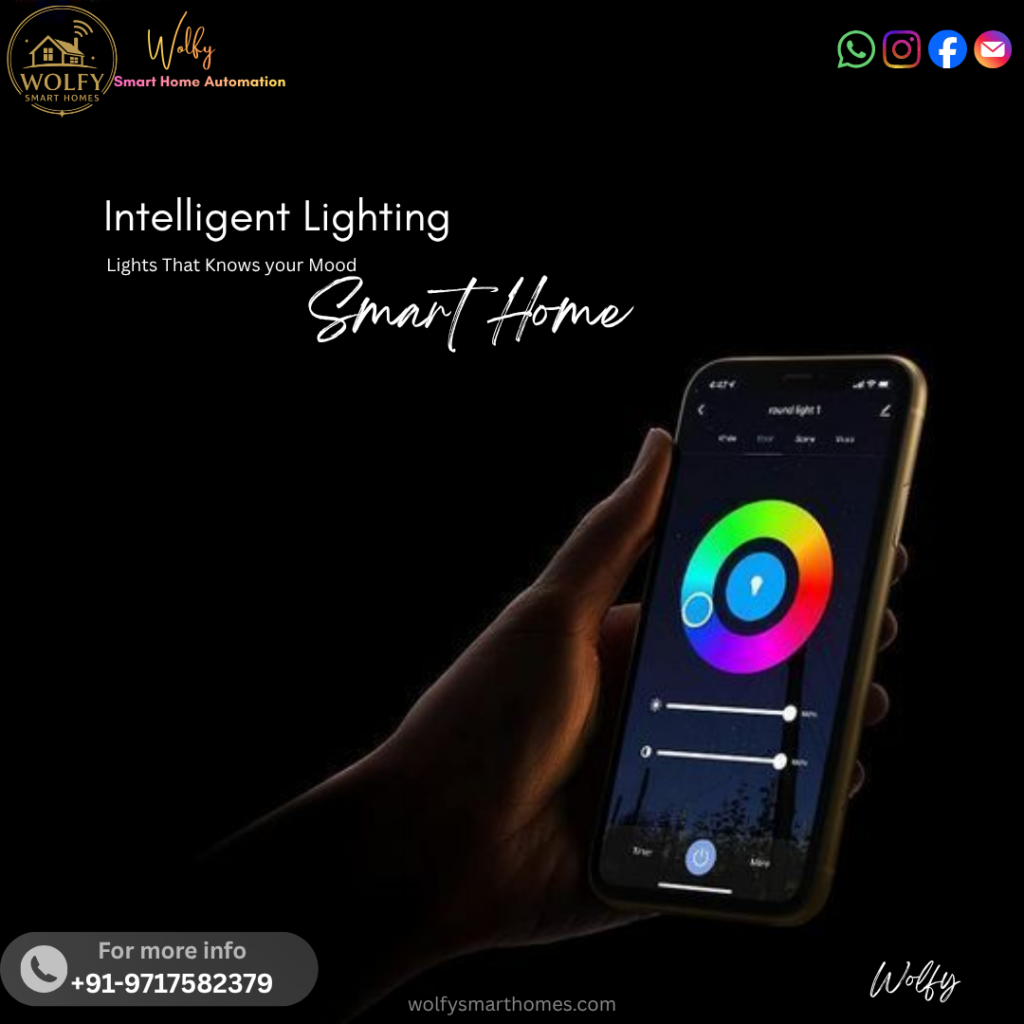 smart home intelligent mood lighting living room setup